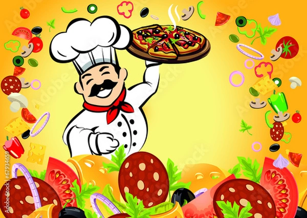 Fototapeta pizza chef