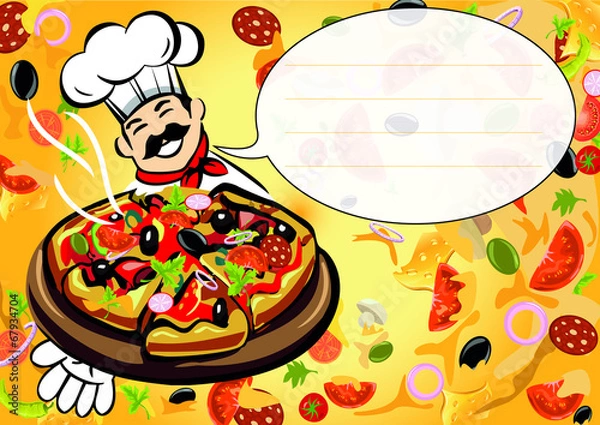 Fototapeta pizza chef