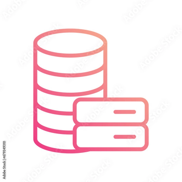 Fototapeta Database icon isolate white background vector stock illustration