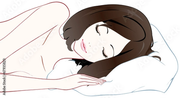 Obraz 女性　美容　枕