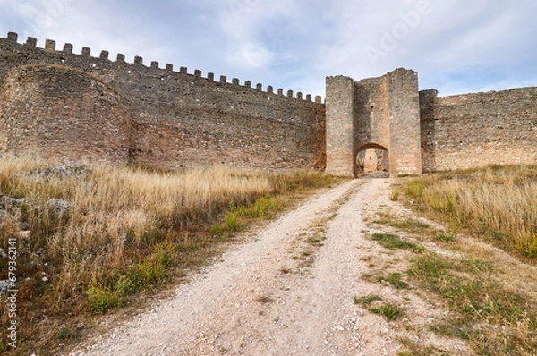 Fototapeta Ruins of the castle and walls of Fuentidueña