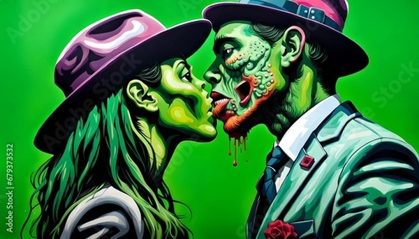 Obraz Zombies kissing