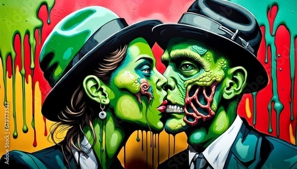 Obraz Zombies kissing