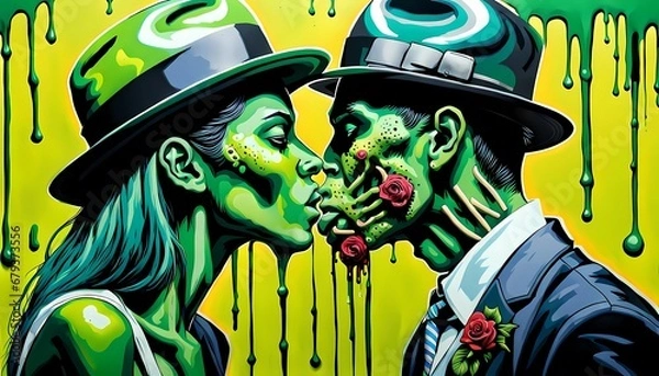 Obraz Zombies kissing