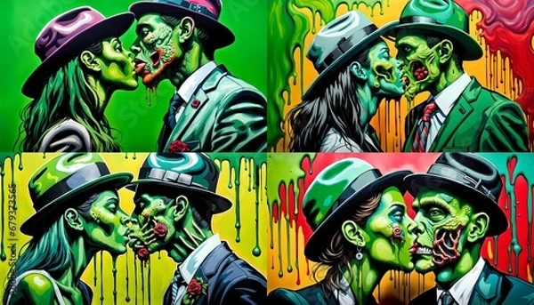 Obraz Zombies kissing