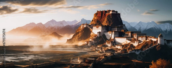 Obraz Beautifull landscape of Tibetan monastery, Tibet