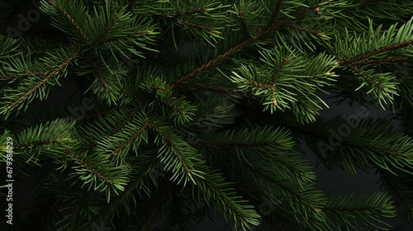 Obraz The texture of green spruce, generative AI