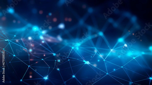 Obraz Abstract futuristic network lines background. Network technology abstract concept wallpaper