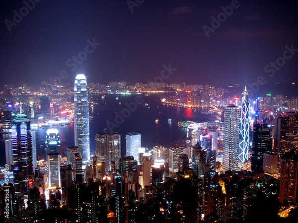 Obraz Hongkong i noc