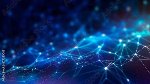 Obraz Abstract futuristic network lines background. Network technology abstract concept wallpaper