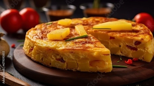 Obraz image of Spanish omelette made with potatoes