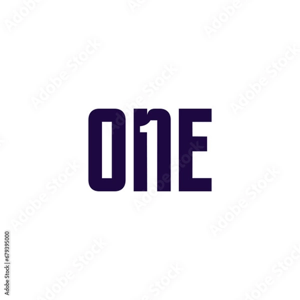 Fototapeta One letter name digit characters Professional logo design business solution Abstract vector brand flat Icon design vector modern minimal style illustration emblem sign symbol logotype typography