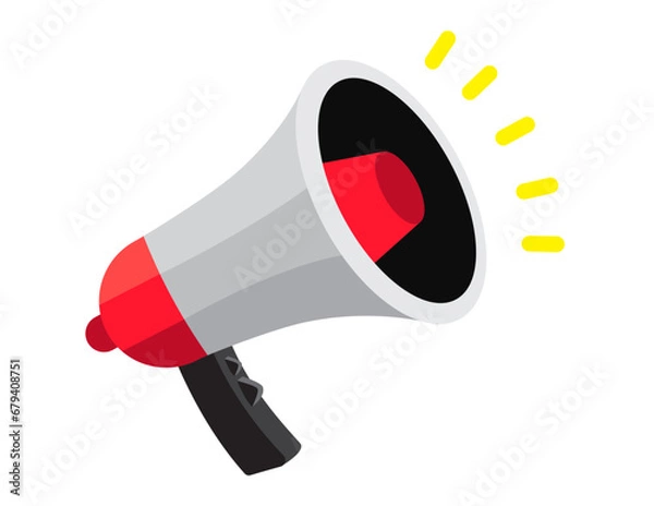 Obraz Vectorial illustration of a megaphone isolated on a white background
