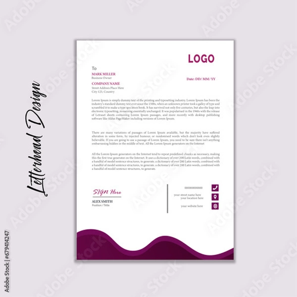 Obraz Creative A4 Letterhead Design Template 