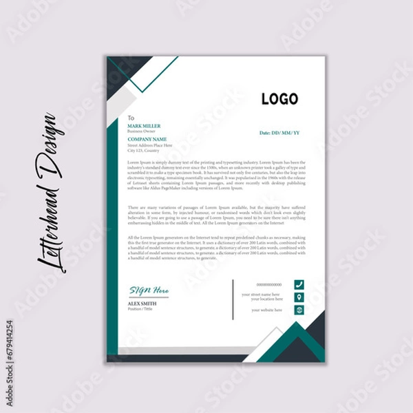 Obraz Creative A4 Letterhead Design Template 
