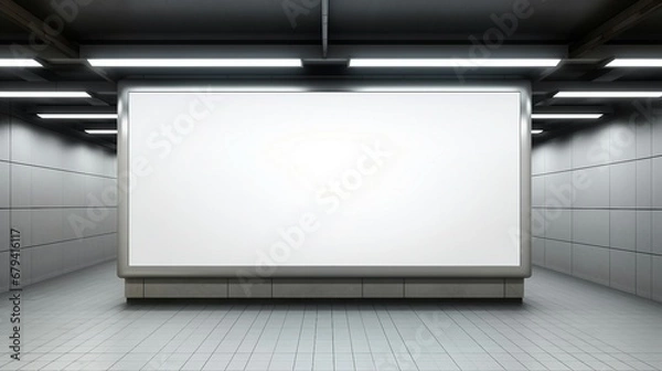 Fototapeta an empty room with white walls and tiled floor