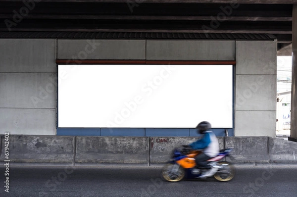 Obraz Blank Billboard with Motorcycle