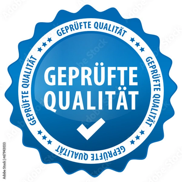Obraz Sprawdzona jakość - kolor niebieski