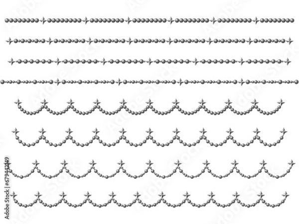 Fototapeta 金属、四角星、ライン、銀1