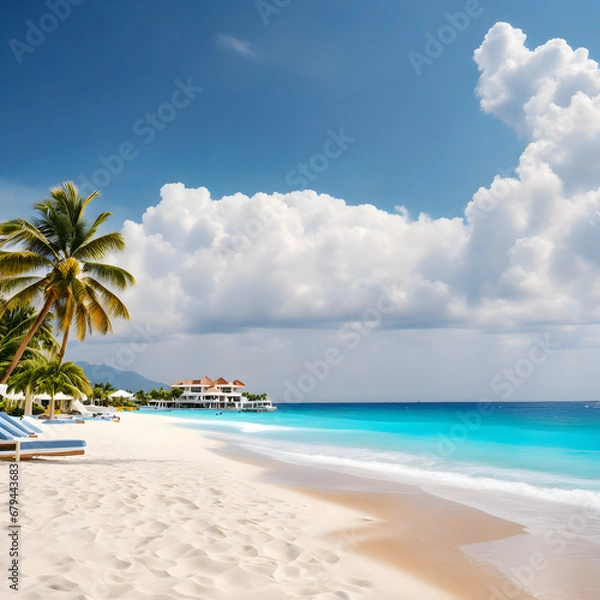 Obraz beach with palm trees