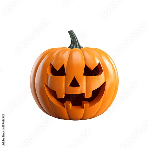 Fototapeta Halloween scary pumpkin on transparent background, halloween, holiday decoration material, vector illustration
