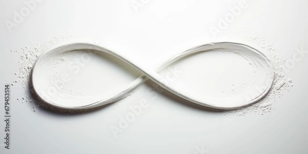 Fototapeta Infinity Symbol of Crisp Powder Substance Isolated on White Background