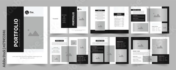 Fototapeta Architecture portfolio or portfolio template design, interior portfolio, business portfolio.