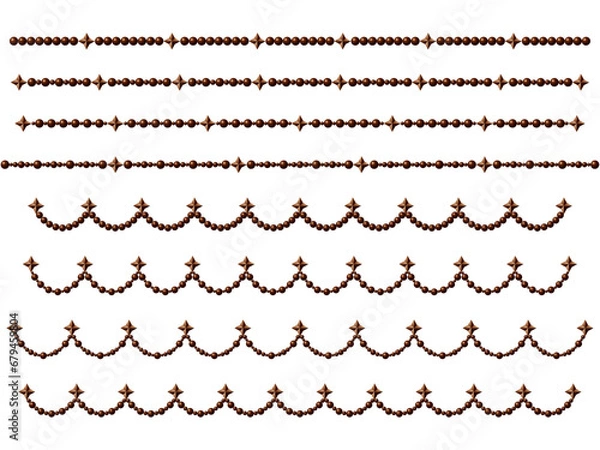 Obraz 金属、四角星、ライン、銅1