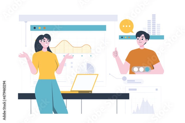 Fototapeta Illustrative Insights into Market Analysis