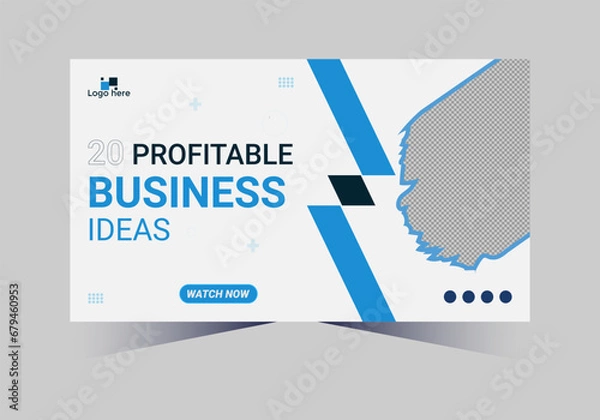 Obraz social media web cover banner and youtube thumbnail template design