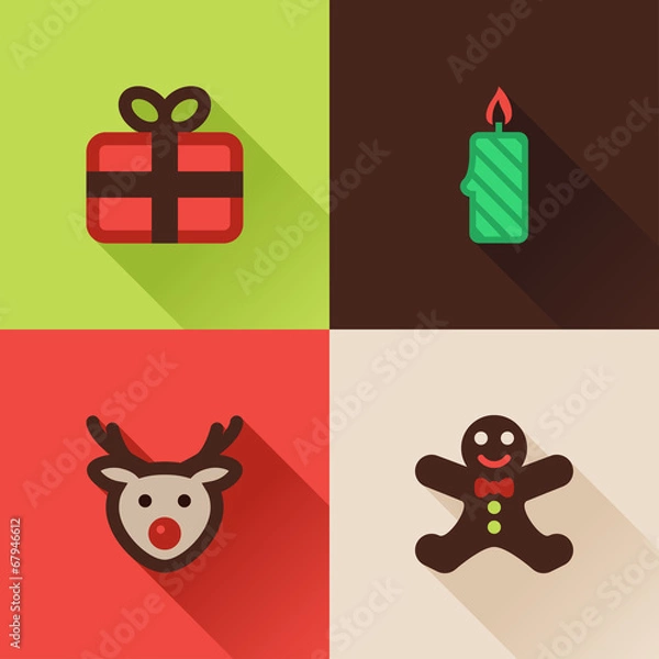 Obraz Christmas flat icons Set IV