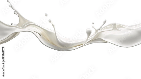 Obraz Milk splash with droplets transparent