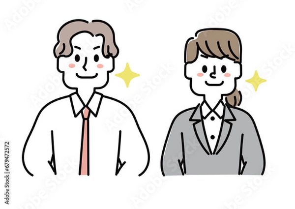 Fototapeta やる気に満ち溢れたビジネスマンのイラストセット