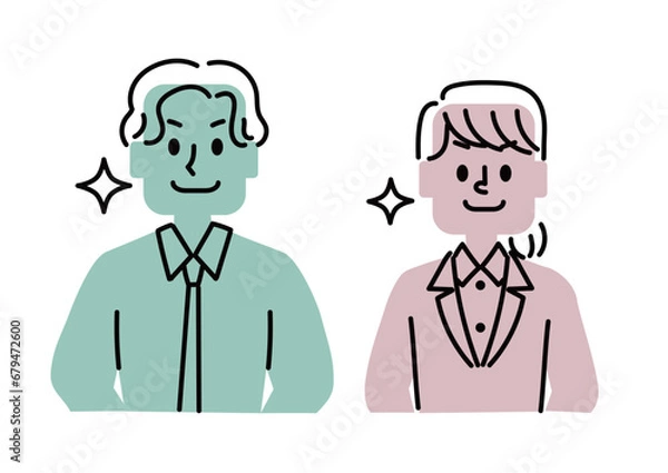 Fototapeta やる気に満ち溢れたビジネスマンのイラストセット