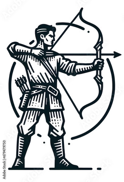 Obraz Medieval Archer Silhouette