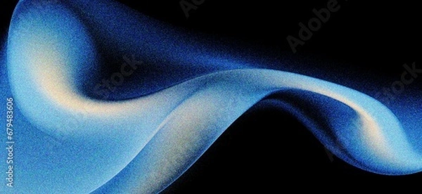 Fototapeta abstract blue wavy gradient  background with grain and noise texture for header poster banner backdrop design