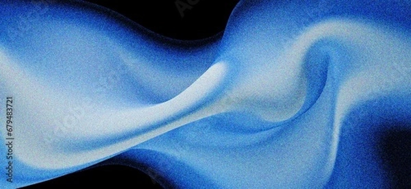 Fototapeta abstract blue wavy gradient  background with grain and noise texture for header poster banner backdrop design