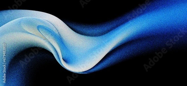 Fototapeta abstract blue wavy gradient  background with grain and noise texture for header poster banner backdrop design