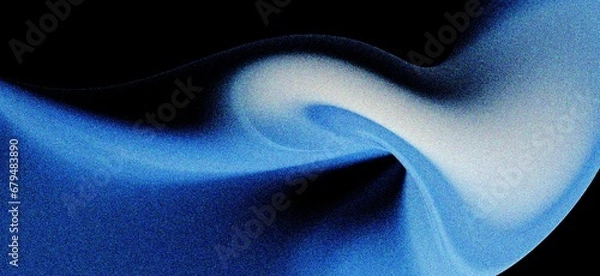 Obraz abstract blue wavy gradient  background with grain and noise texture for header poster banner backdrop design