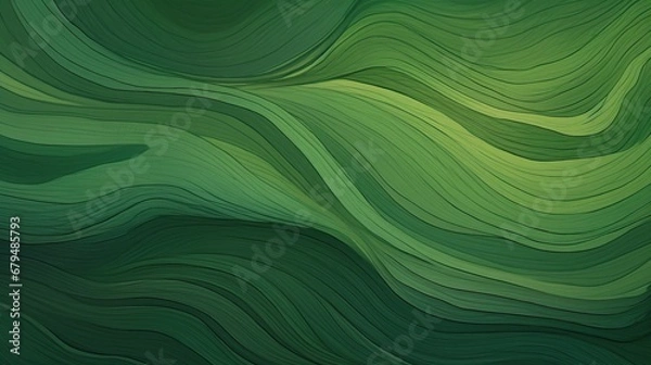 Fototapeta Abstract wood texture background with intricate grain patterns, vibrant green palette, conveying a strong connection to nature, sustainability. Digital illustration, fine detail brushes.