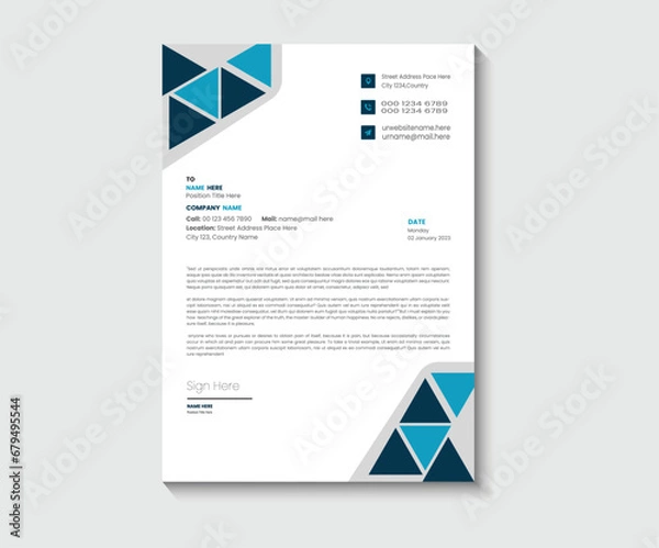Obraz creative letterhead template design