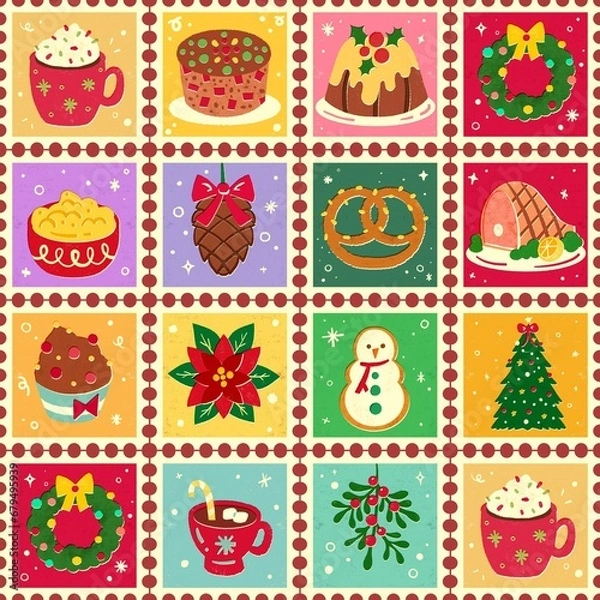 Fototapeta Merry Christmas Sticker