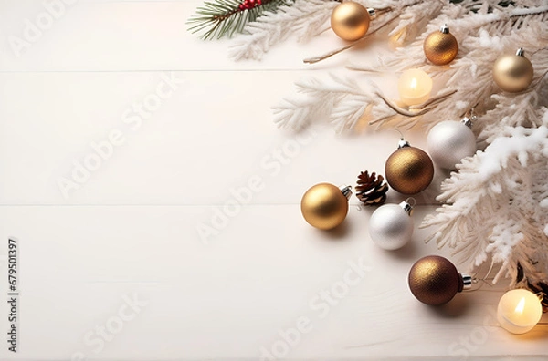 Fototapeta ai generative, cozy Merry Christmas background or happy New Year background.