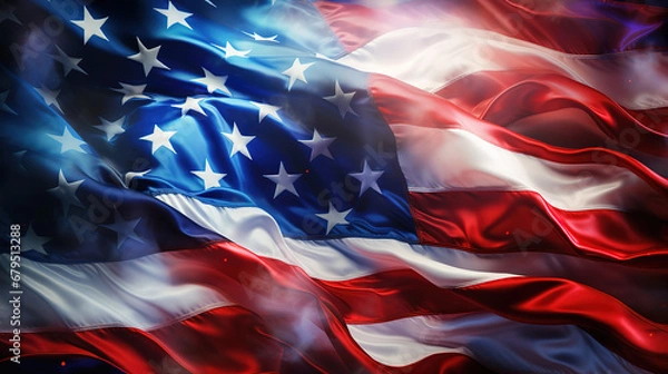 Fototapeta American flag background. generative ai