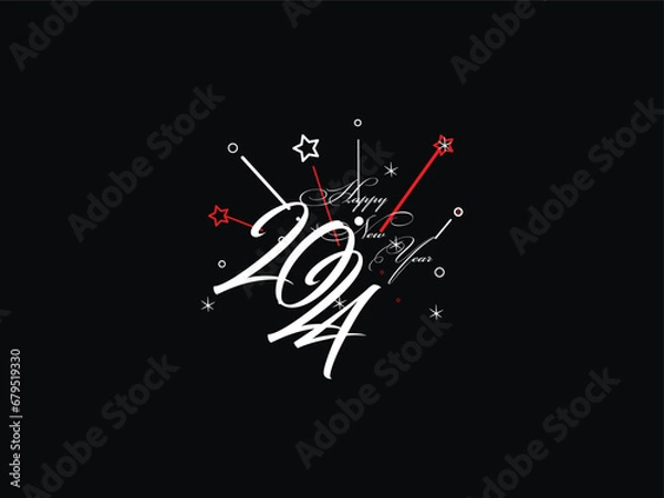 Fototapeta Happy New Year, New Year, 2024 Happy New Year, New Year Design, Happy New Year 2024, Celebration 2024, Holiday 2024, Congratulation 2024, Luxury Line Art Vector Happy New Year Design, 2024 Year
