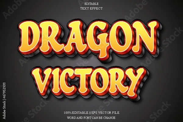 Obraz Dragon victory Editable Text Effect Emboss Gradient Style