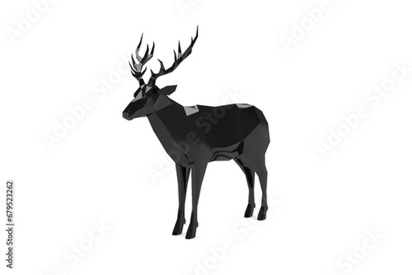 Obraz deer 3D silhouette vector