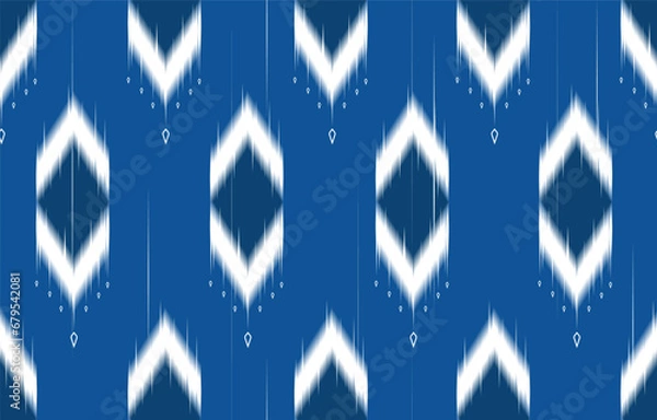 Obraz Ethnic fabric pattern.Chevron geometric textile embroidery texture.