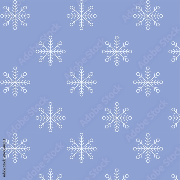 Obraz Christmas snowflake pattern, snowflake print on fabric