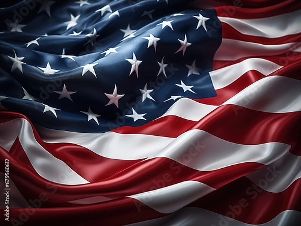 Fototapeta American flag as a concept for US national celebrations. Generative Ai